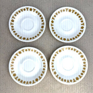 VTG 4 Corelle by Corning USA Butterfly Gold Coffee/ Tea Cup Saucer Only- 6‎ 1/4"